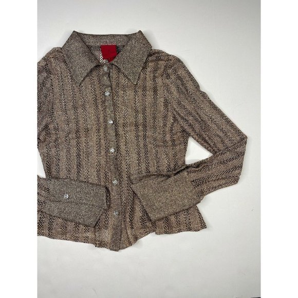 JS Collections Sheer Gold Armor Evening Draping - Picture 3 of 8